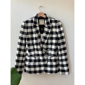 NWT L'AGENCE Kenzie Blazer Black Ivory Plaid Size 2